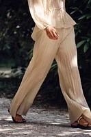 PANTALON LARGE SEMI-TRANSPARENT EFFET FROISSÉ