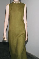 100% LINEN MIDI DRESS ZW COLLECTION