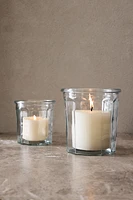CLEAR GLASS TEALIGHT HOLDER