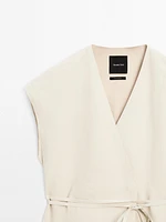 100% linen crossover waistcoat