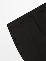 100% linen houndstooth trousers