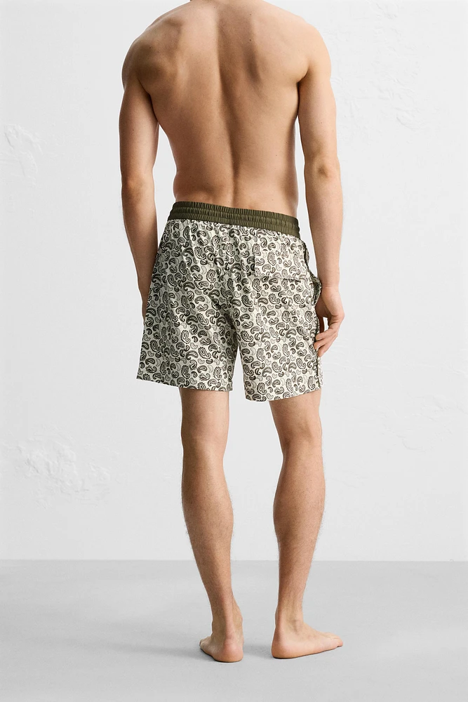 MAILLOT DE BAIN LONG À IMPRIMÉ CACHEMIRE