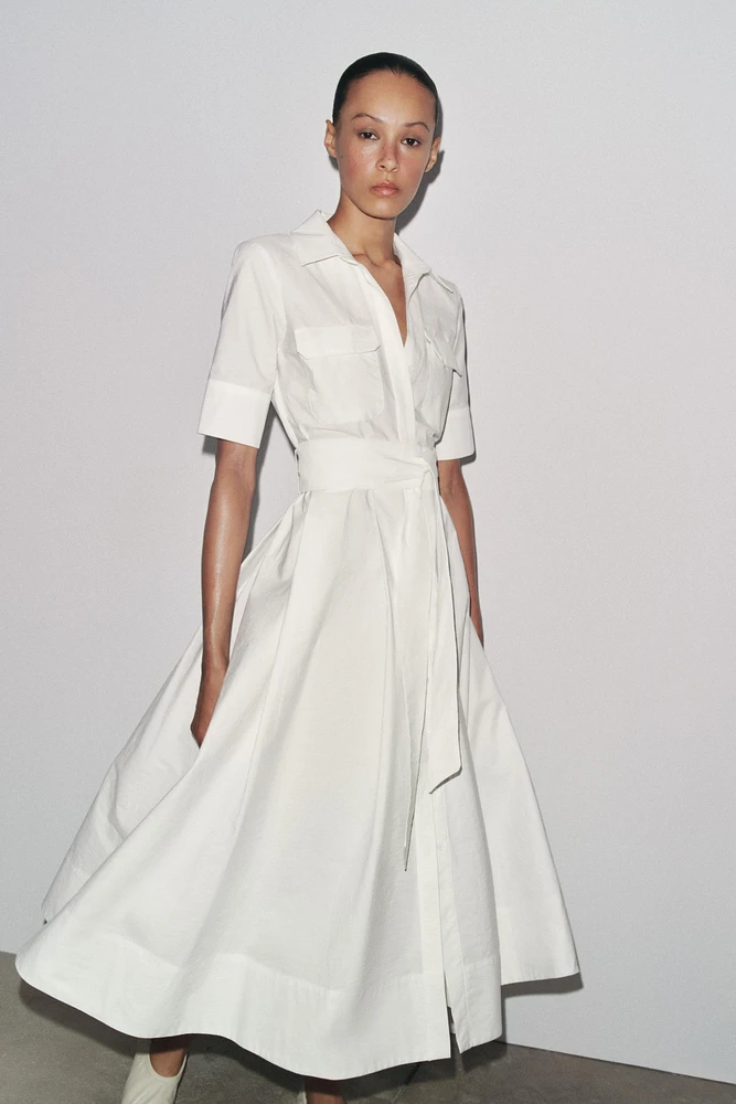 ROBE MIDI EN POPELINE ZW COLLECTION
