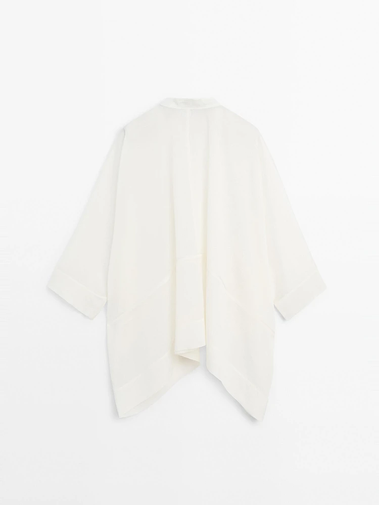 Semi-sheer long flowing shirt