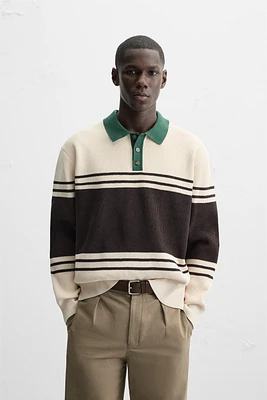 TEXTURED KNIT POLO SHIRT