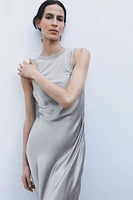 SATIN DRESS WITH WOOL