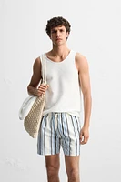 STRIPED MID-LENGTH SWIMSUIT