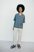 CHEMISE FLUIDE UNIE AVEC LIN