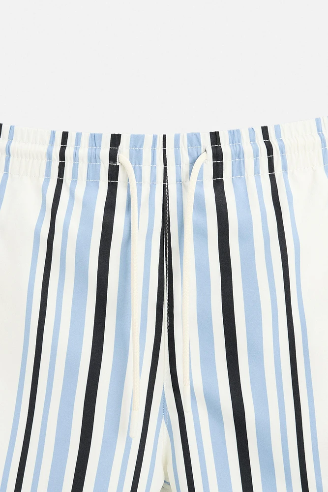 STRIPED REGULAR SWIMMING TRUNKS