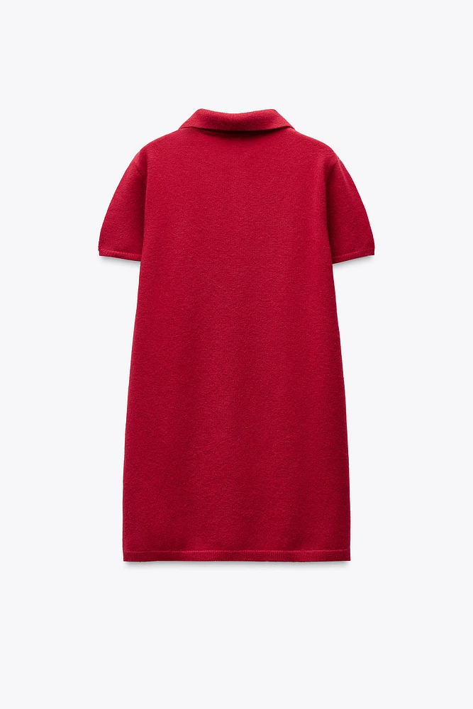 ROBE COURTE EN MAILLE À LOSANGES