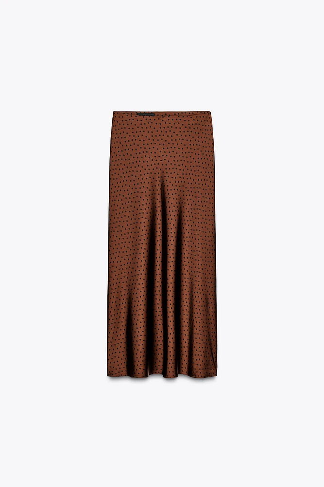 SATIN MIDI SKIRT