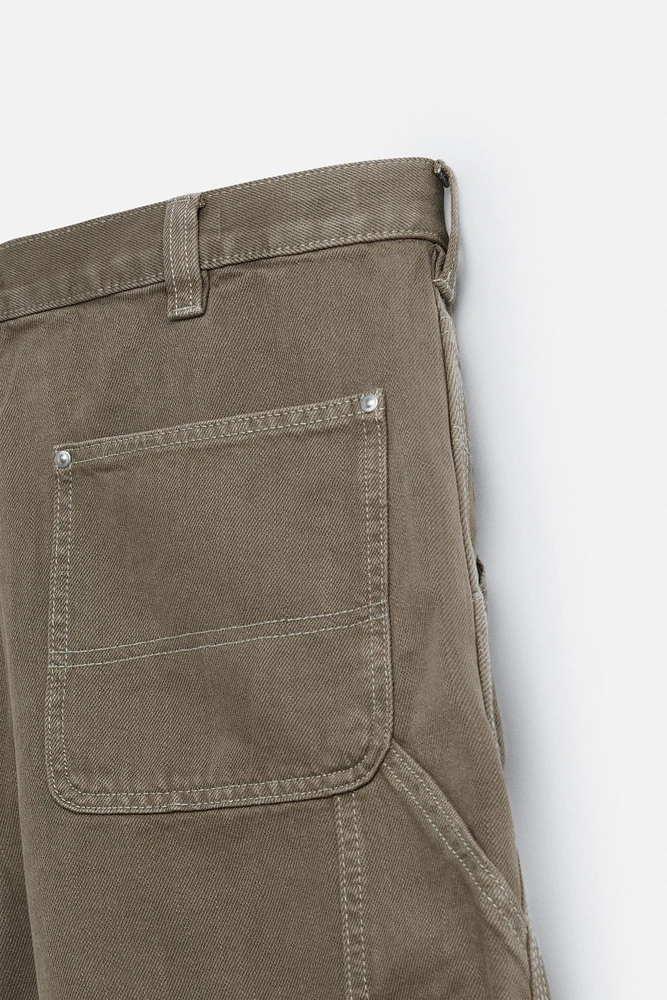 CARPENTER POCKET DENIM SHORTS