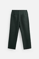 STRAIGHT FIT 100% LINEN PANTS