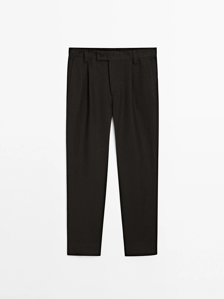 Pantalon à pince en serge 100 % lin - Limited Edition