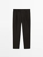 Pantalon à pince en serge 100 % lin - Limited Edition
