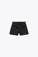 TRF HIGH-WAISTED MOM FIT DENIM SHORTS