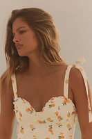 ORANGE PRINT POPLIN DRESS