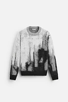 BRUSHED TEXTURE JACQUARD SWEATER