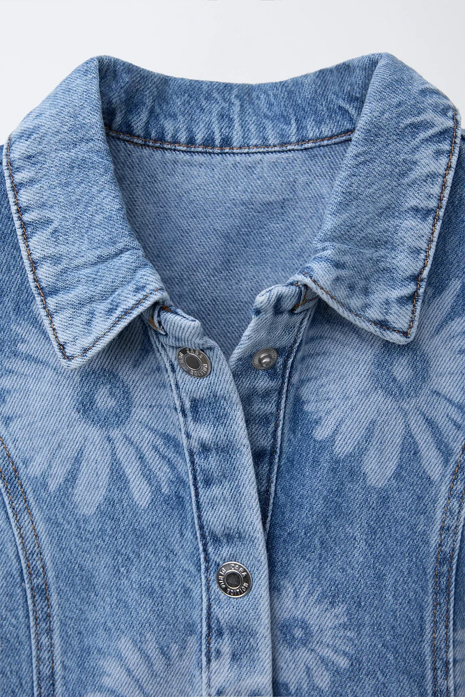 FLORAL DENIM DRESS