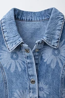 FLORAL DENIM DRESS