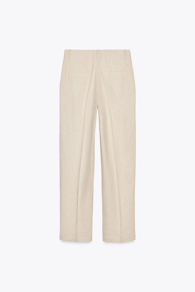 PANTALON DROIT AVEC LIN