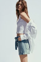 SHORT EN JEAN TRF CEINTURE