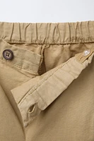 LINEN BLEND STRAIGHT PANTS