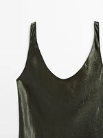 Long flowing satin dress