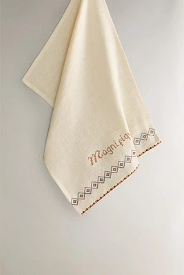 LINEN KITCHEN TOWEL WITH FRENCH TEXT