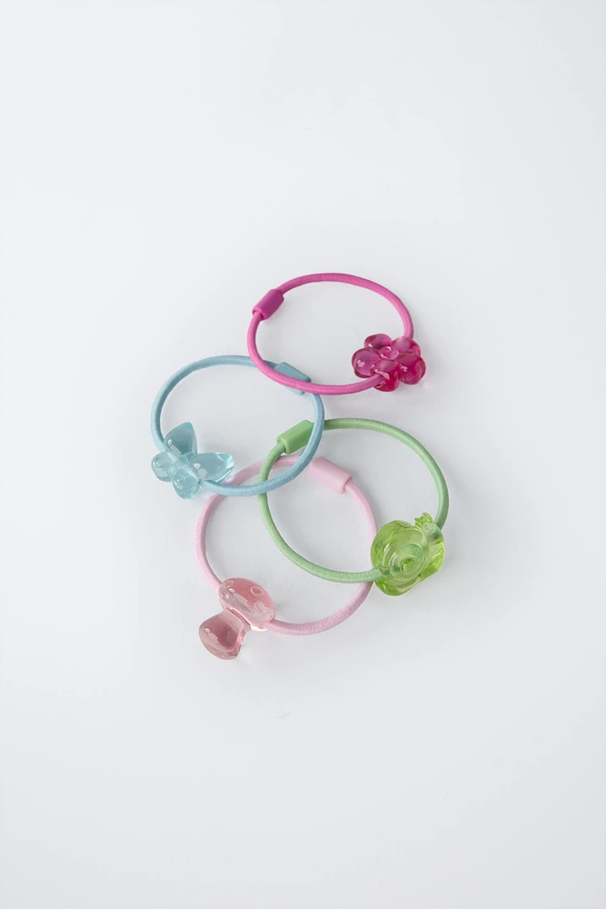 FOUR-PACK OF SHAPE HAIR TIES