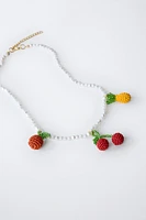 FRUIT PENDANT BEADED NECKLACE