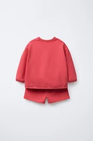 ENSEMBLE SWEAT-SHIRT ET BERMUDA À INSCRIPTION