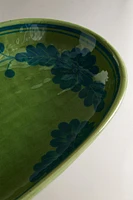 PLAT GRÈS OVALE FLEURS
