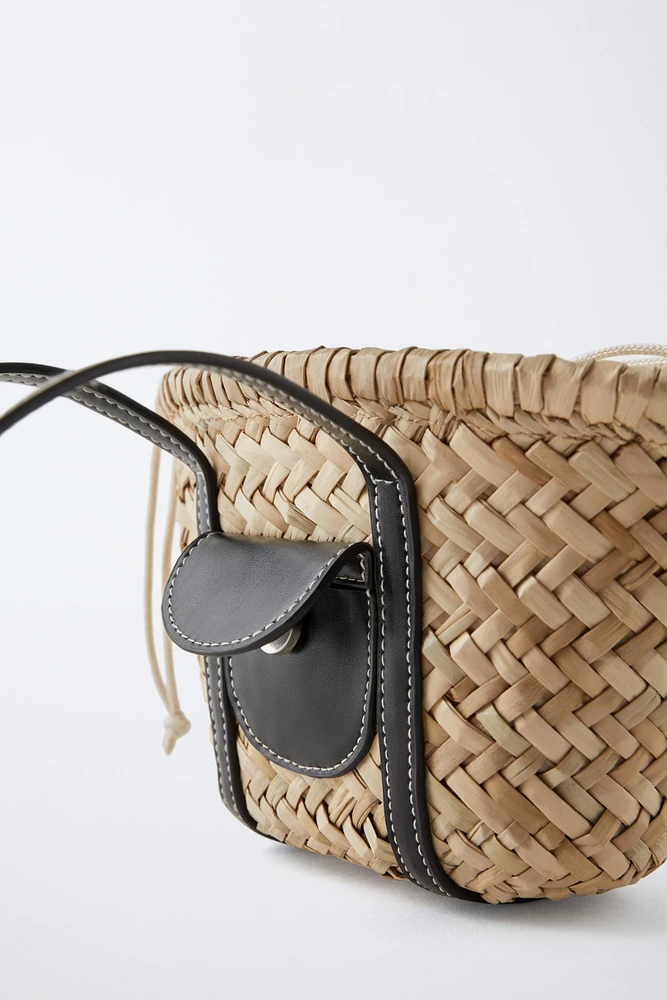 MINI RAFFIA EFFECT BASKET BAG