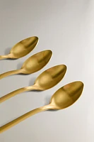 SET OF GOLD STEEL DESSERT SPOONS (SET OF 4)
