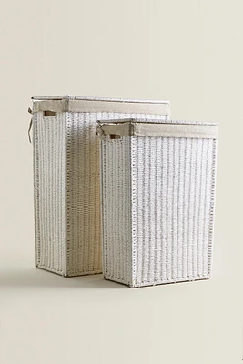 FABRIC-LINED LAUNDRY HAMPER