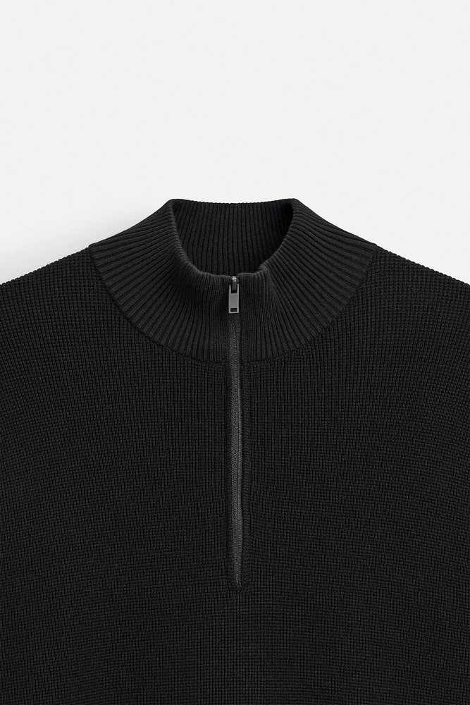 ZIP COLLAR SWEATER