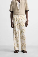 GEOMETRIC PRINT RELAXED FIT PANTS