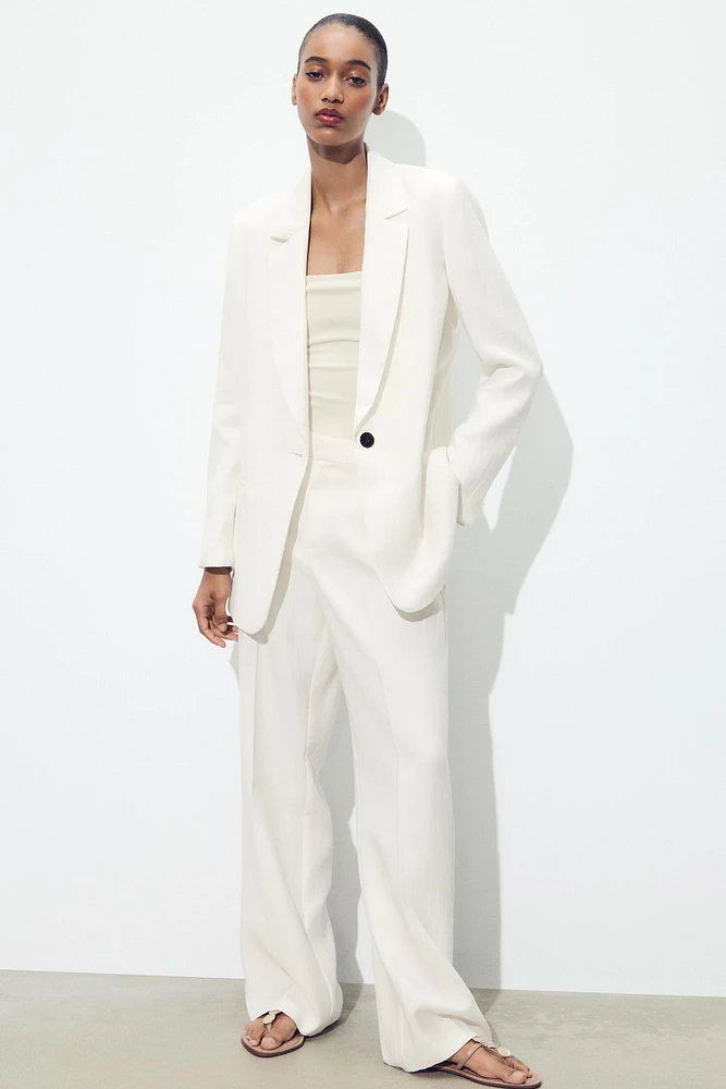 WRINKLE-LOOK STRAIGHT PANTS