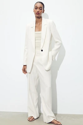 WRINKLE-LOOK STRAIGHT PANTS