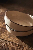 PORCELAIN BOWL WITH ANTIQUE FINISH RIM