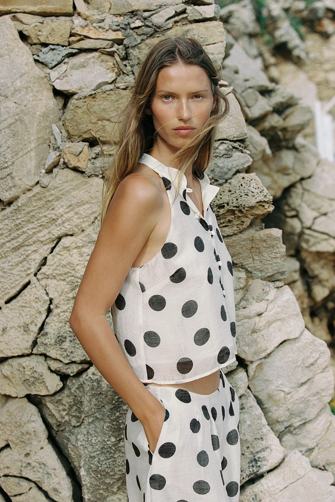 TOP HALTER À POIS