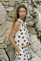 TOP HALTER À POIS