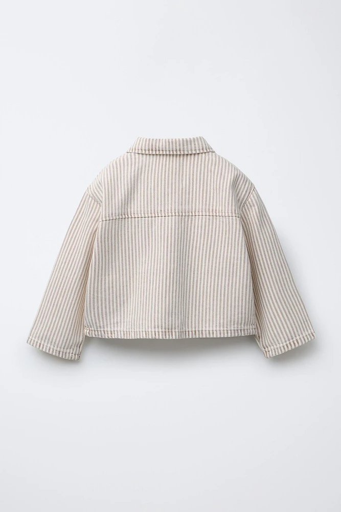 VESTE EN SERGÉ RAYURES ET PETITS NŒUDS