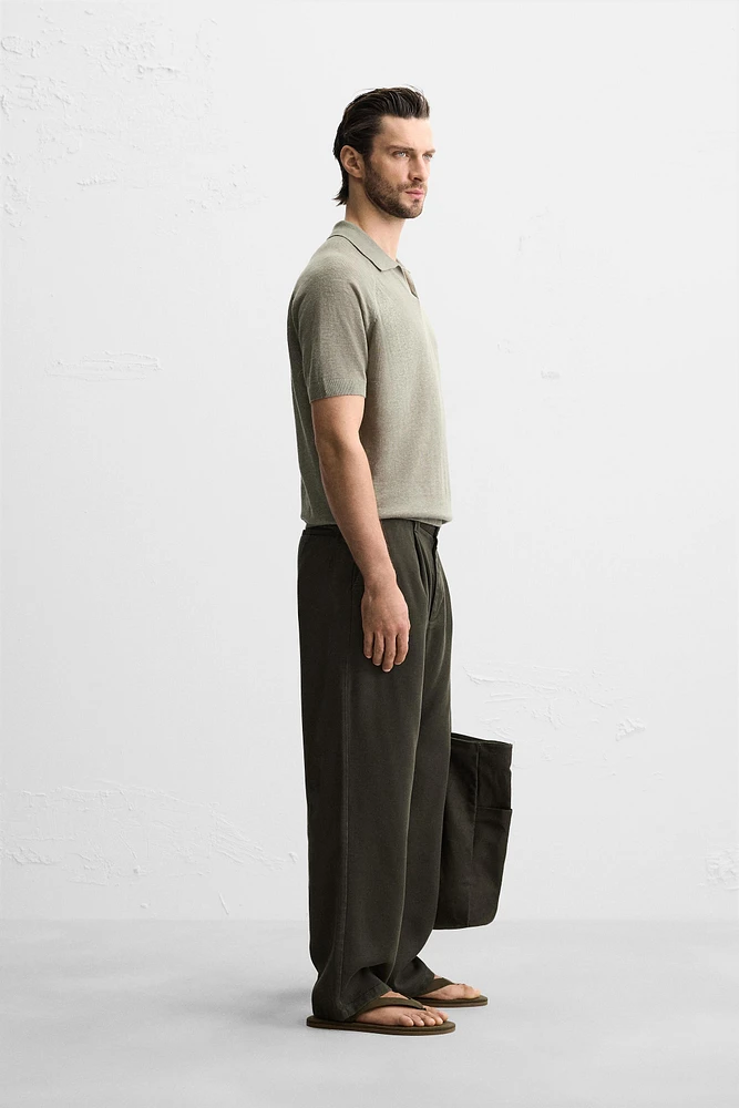 100% LINEN KNIT POLO SHIRT