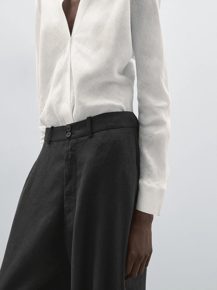 Pantalon bouffant avec boucle dans le bas