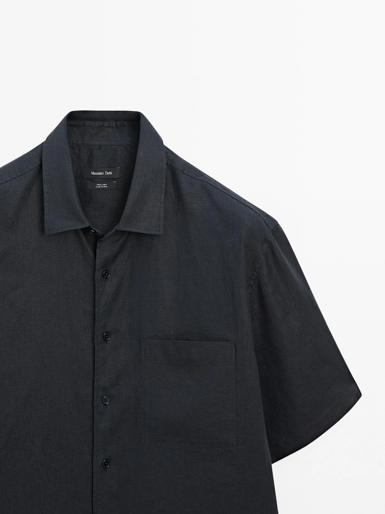 100% linen short sleeve shirt