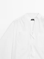 Chemisier à col mao avec nœud