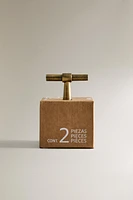SET OF GOLD METALLIC KNOBS (SET OF 2