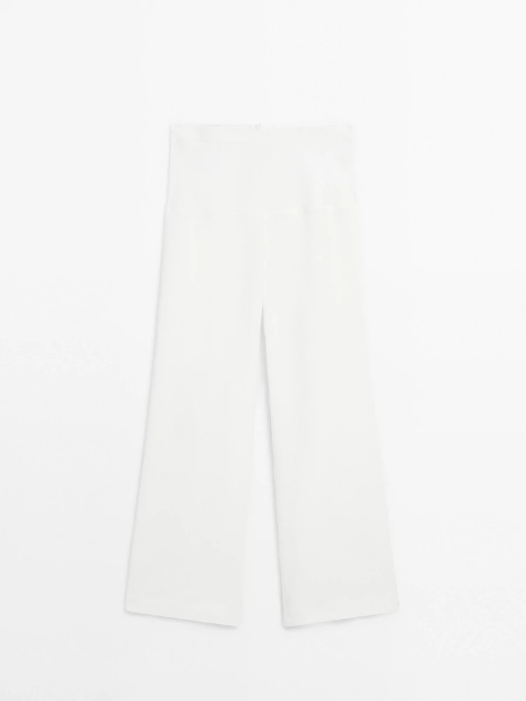 Flowing linen blend trousers with corset belt - Limited Edition